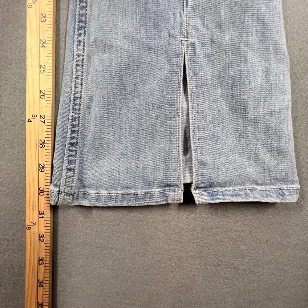 Hollister Blue Flare Jeans Women 3R W26 L31 High Rise Split Hem Soft Stretch - Picture 10 of 11
